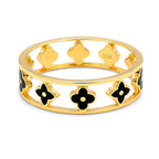Anillo Inspirado LV Flores Negras Oro 10K