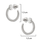 Arracada Inspirada Cartier 1:1 Clavo con Circonias Chico, Plata .925 con Baño de Rodio