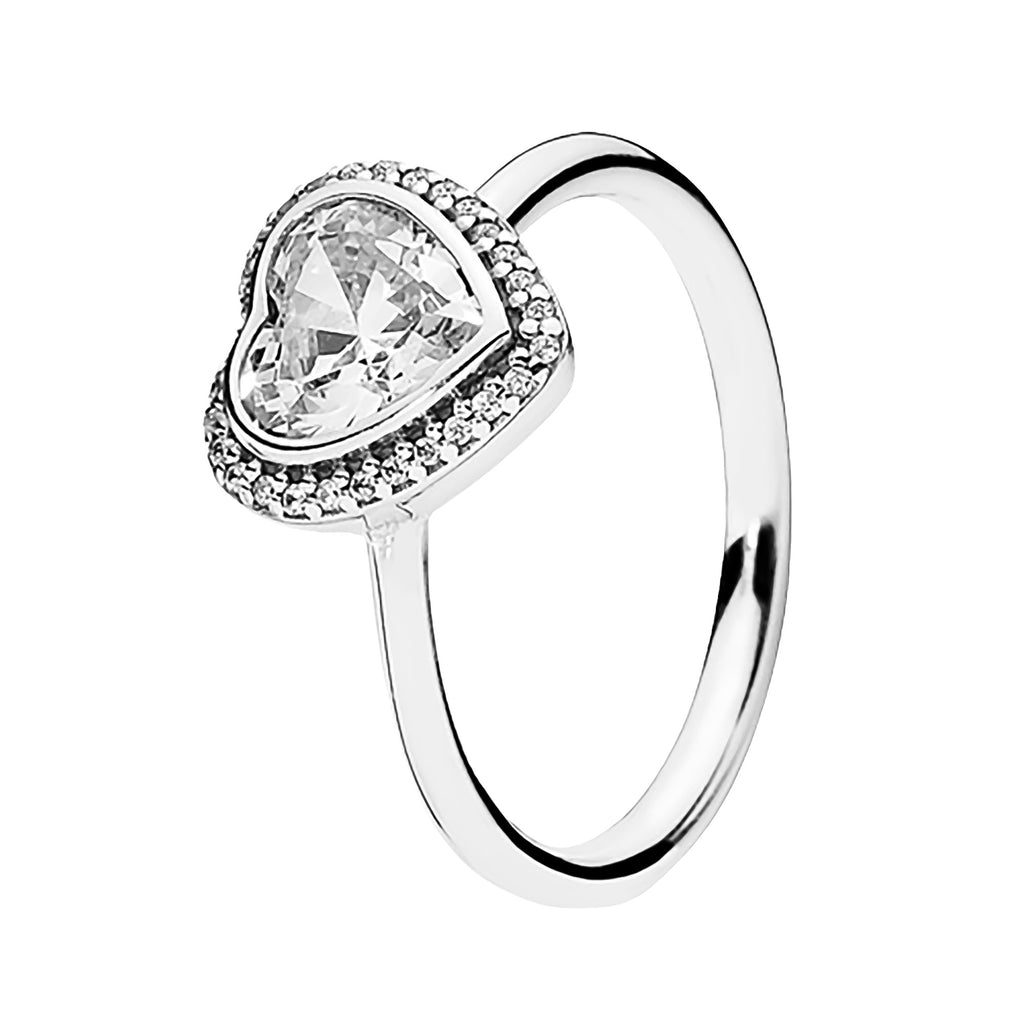 Anillo Inspirado Pan 1.1 Corazón Circonia Anilleta Lisa Plata .925