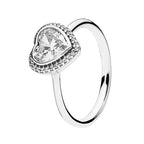 Anillo Inspirado Pan 1.1 Corazón Circonia Anilleta Lisa Plata .925