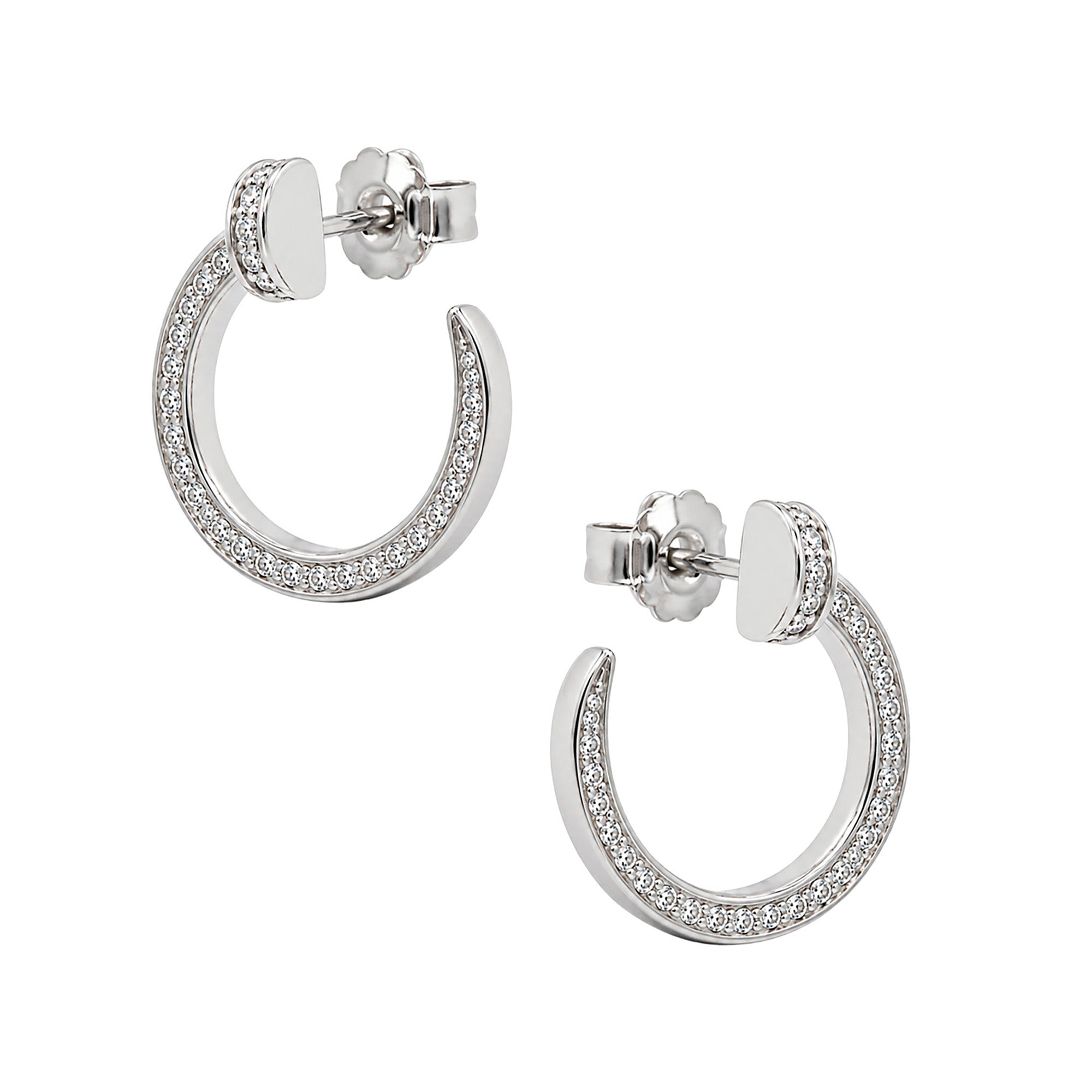 Arracada Inspirada Cartier 1:1 Clavo con Circonias Chico, Plata .925 con Baño de Rodio