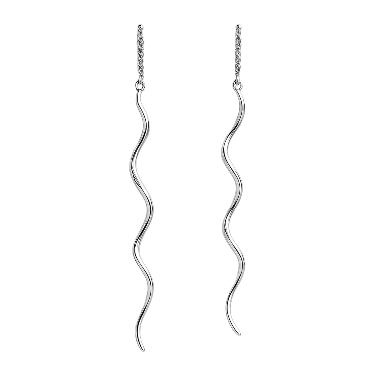 Arete Tipo Violador Ondulado Hecho a Mano Plata .925