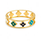 Anillo Inspirado LV Flores Multicolor Oro 10K