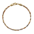 Pulsera Trenzada con Baño 3 Oros Plata .925