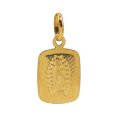 Dije Medalla Rectangular Virgen de Guadalupe Oro 14K
