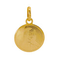 Dije Medalla Redonda  Virgen de Guadalupe Oro 14K