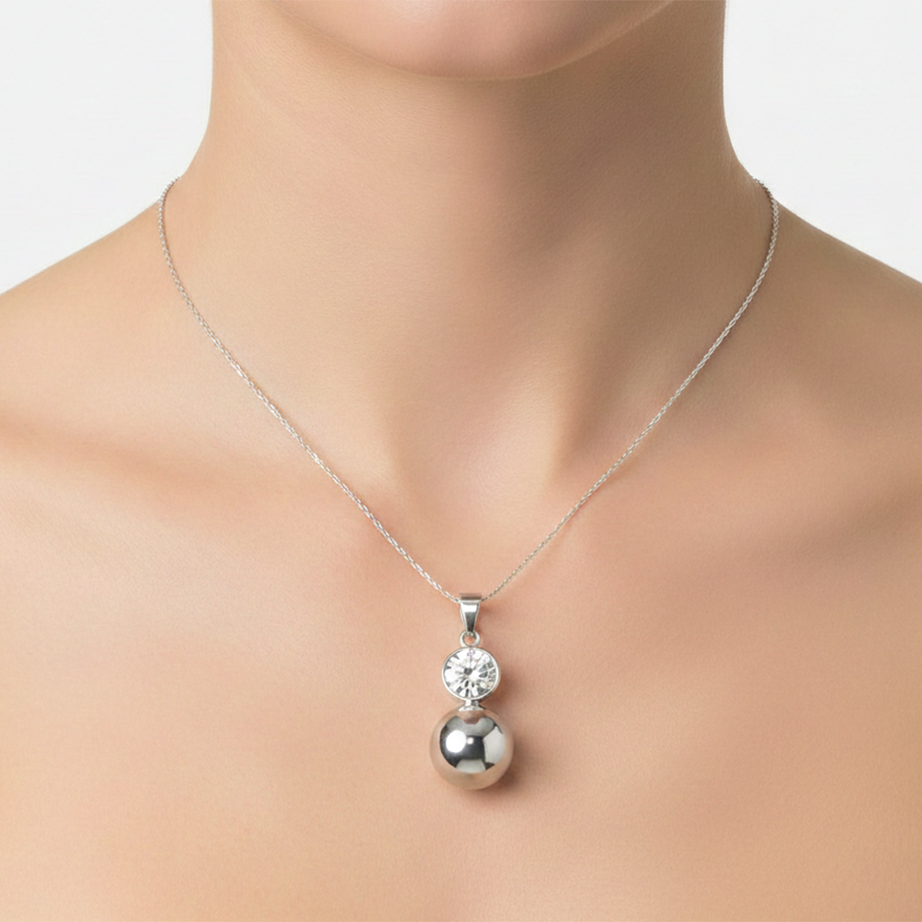 Dije Llamador de Angel con Circonia de 3.5cm Plata .925