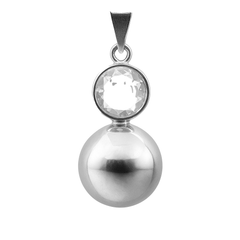 Dije Llamador de Angel con Circonia de 3.5cm  Plata .925