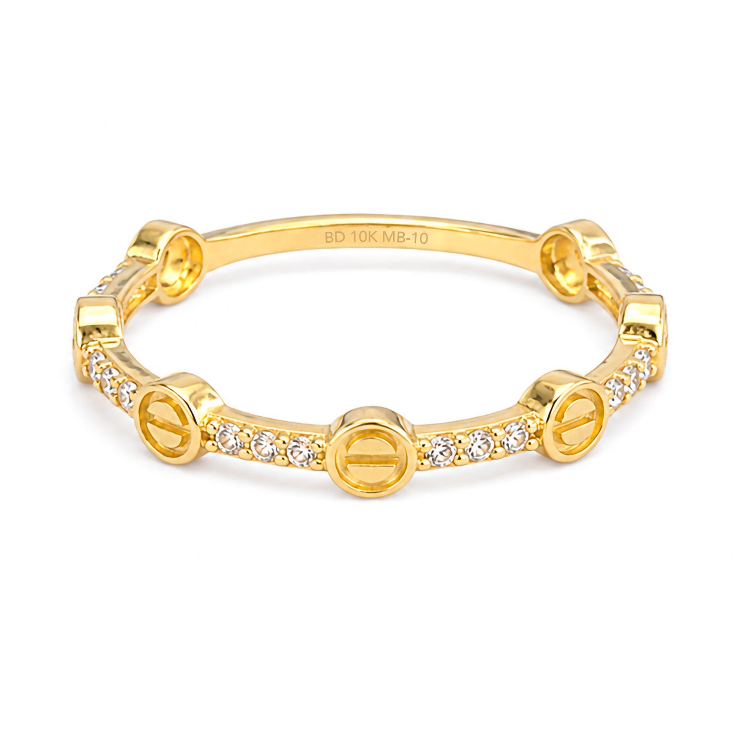 Anillo Inspirado Cartier con Micro Circonias Oro 10K