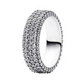 Anillo Inspirado Pan 1.1 Banda Super Ancha con Micro Circonias Plata .925