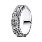Anillo Inspirado Pan 1.1 Banda Super Ancha con Micro Circonias Plata .925