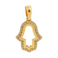 Dije Silueta Mano de Fatima con Micro Circonias Oro 14K