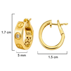 Arracada Inspirada Cartier 1:1 Amor y Circonias, Plata .925 con Baño de Oro 18k