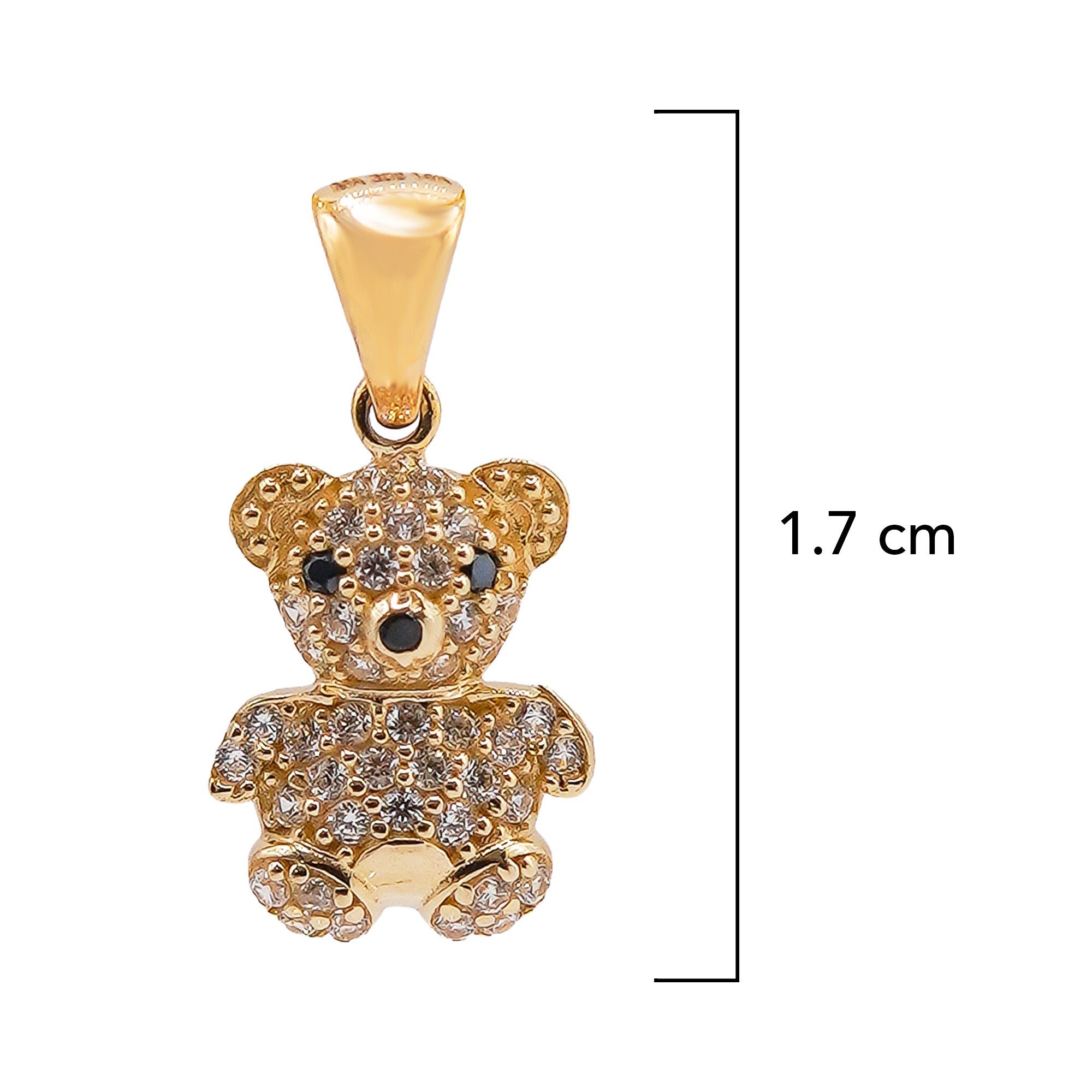 Dije Oso con Micro Circonias Oro 14K