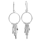Arete Mediano Aro con Colgantes Hecho a Mano Plata .925