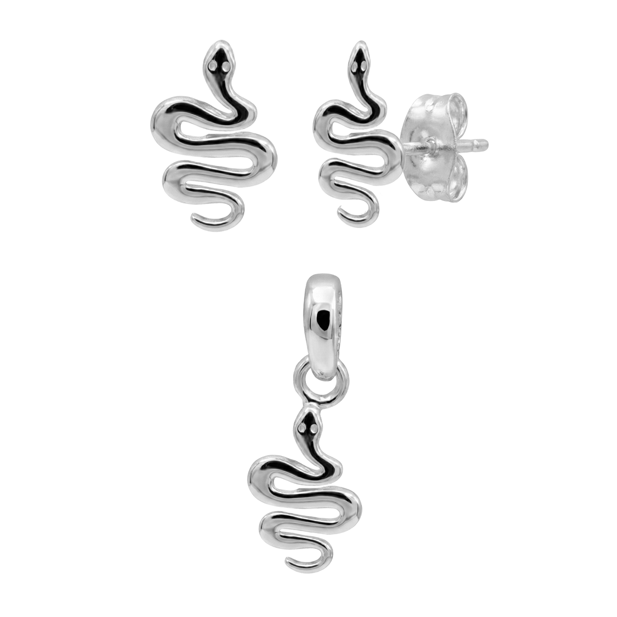 Juego Económico Serpiente Chica Lisa Plata .925