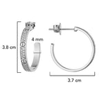 Arracada Inspirada Cartier 1:1 Grande con Circonias, Plata .925 con Baño de Rodio