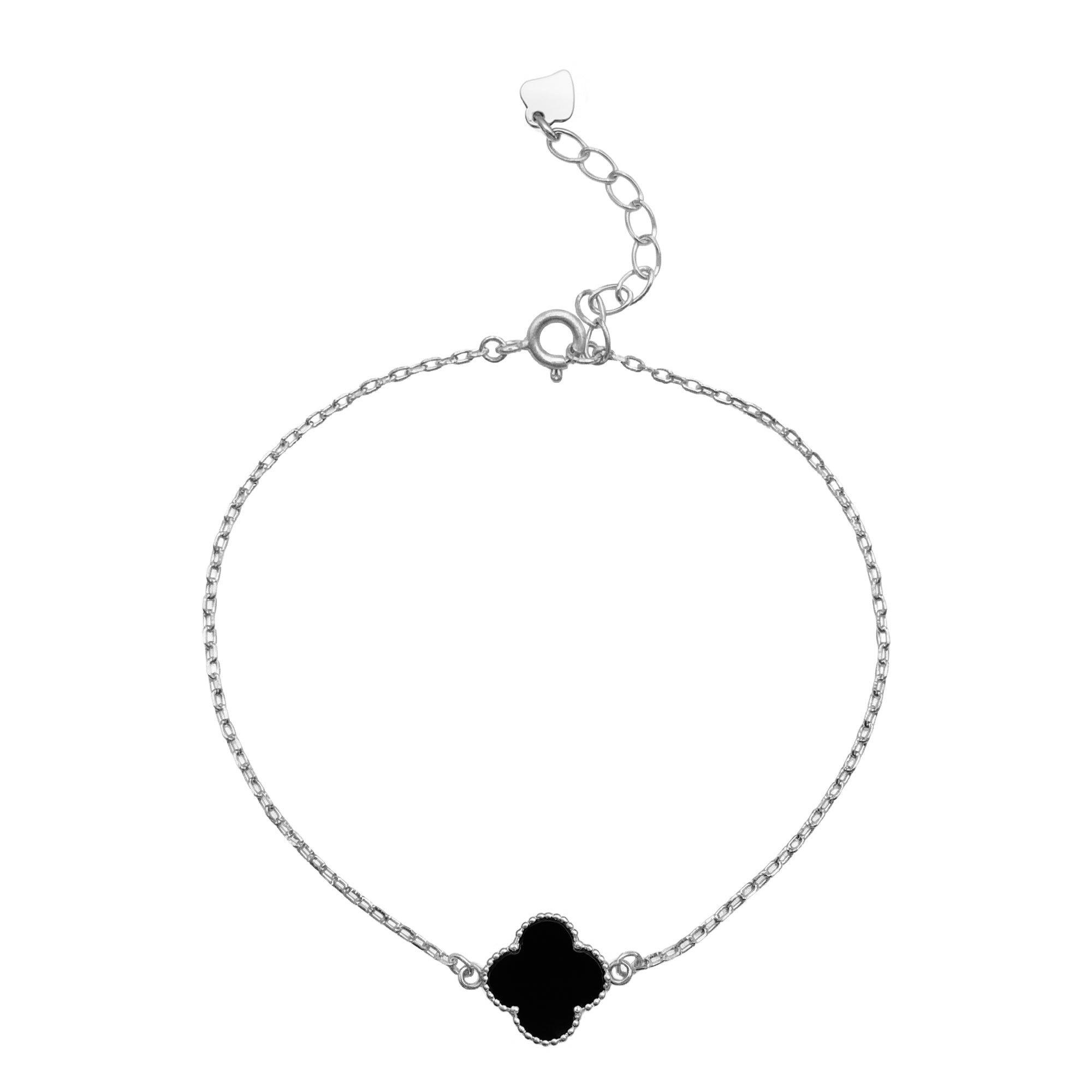 Pulsera Flor Inspirada Van C Piedras Naturales Plata .925