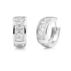 Huggies Ancha Canalito de Circonias Baguette Plata .925