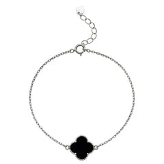 Pulsera Flor Inspirada Van C Piedras Naturales Plata .925