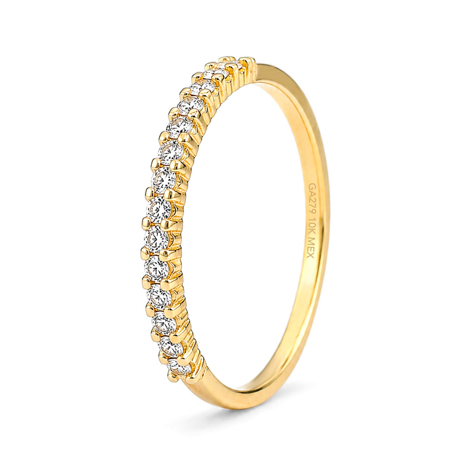 Anillo Media Churumbela con Circonias Chicas Oro 10K
