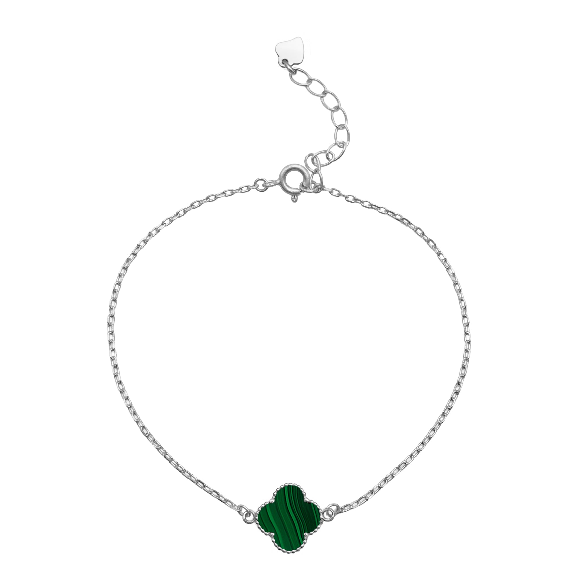 Pulsera 1 Flor Inspirada Van C Piedras Naturales Plata .925