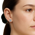 Arete Broquel Arete Flor Chica 8 mm Inspirado Van C Plata .925