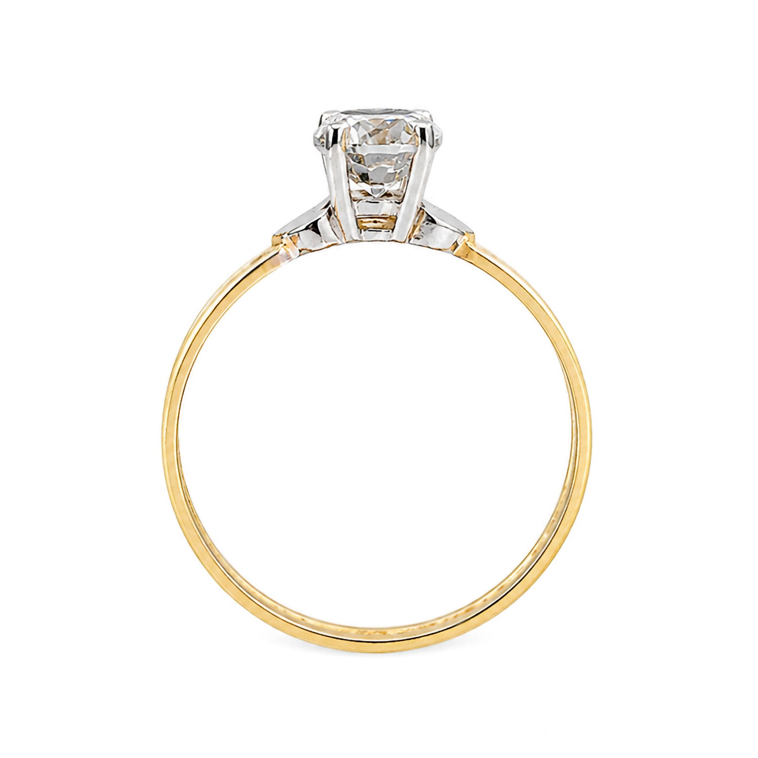 Anillo Solitario Maxi con Dos Corazones Oro 10K