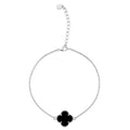 Pulsera 1 Flor Inspirada Van C Piedras Naturales Plata .925 con Baño de Rodio