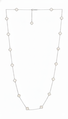 Collar Flores Inspirado Van C Largo Piedras Naturales Plata .925 con Rodio