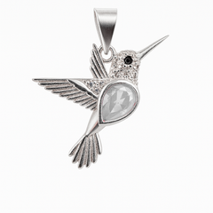 Dije Colibri con Circonia y Micro Circonias 2.5cm Plata .925
