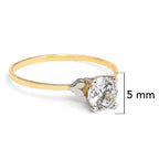 Anillo Solitario Maxi con Dos Corazones Oro 10K
