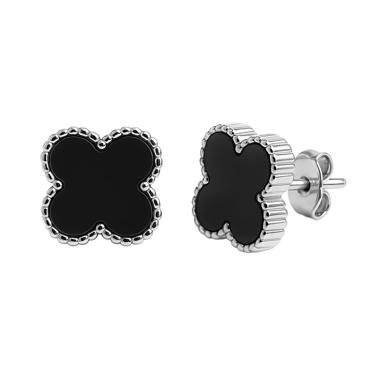 Arete Broquel Arete Flor Chica 8 mm Inspirado Van C Plata .925