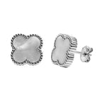 Arete Broquel Arete Flor Chica 8 mm Inspirado Van C Plata .925