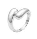 Anillo Doble Gota Liso Plata .925