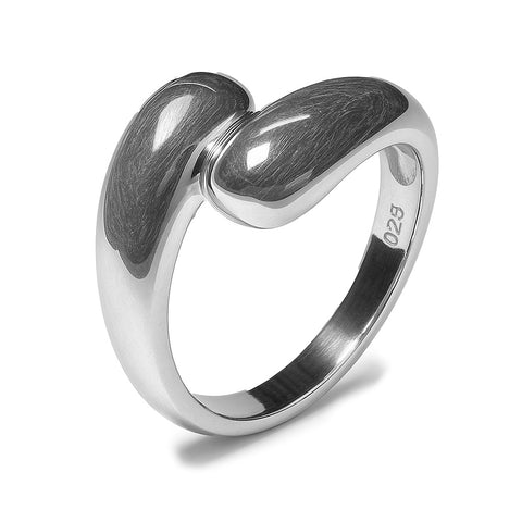 Anillo liso doble gota Plata .925