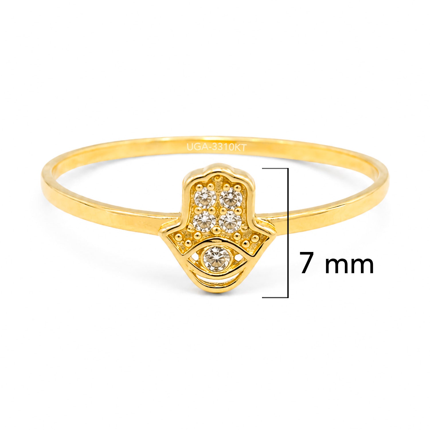 Anillo Mano de Fatima con Micro Circonias Oro 10K