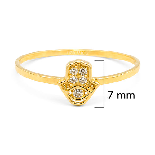 Anillo Mano de Fatima con Micro Circonias Oro 10K