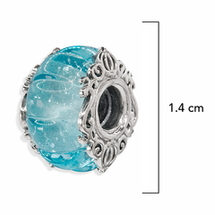 Charm Inspirado Pan 1:1 de Cristal Murano Cenicienta Plata .925