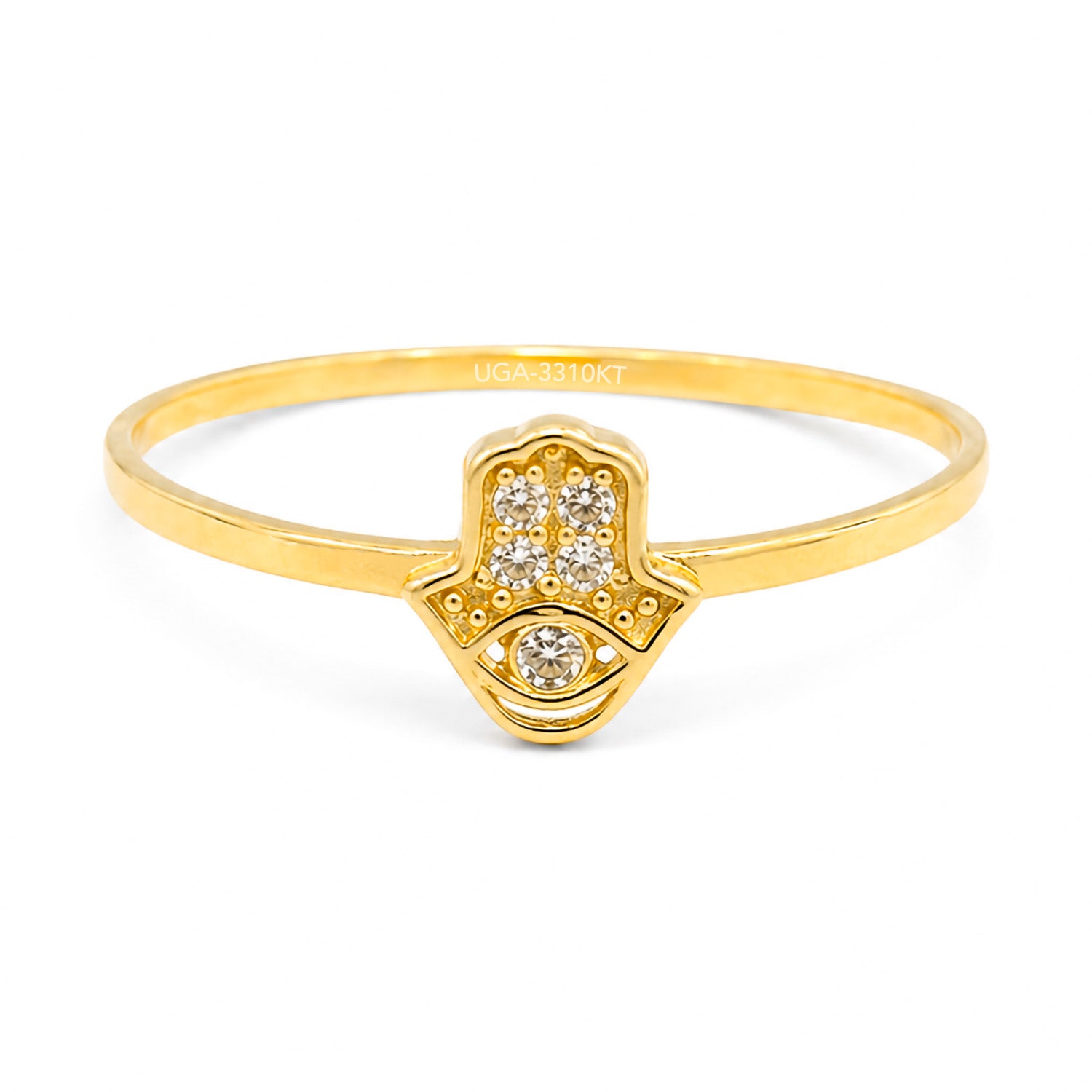 Anillo Mano de Fatima con Micro Circonias Oro 10K