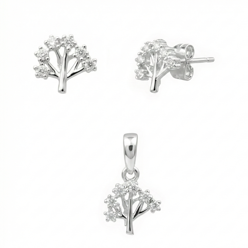 Juego Árbol de la Vida con Circonias Plata .925