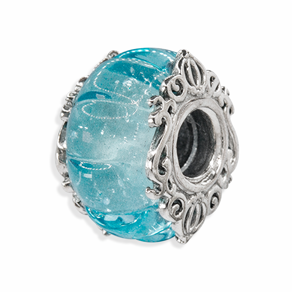 Charm Inspirado Pan 1:1 de Cristal Murano Cenicienta Plata .925