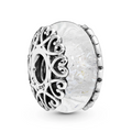 Charm Inspirado Pan 1:1 de Cristal Murano Blanco Plata .925