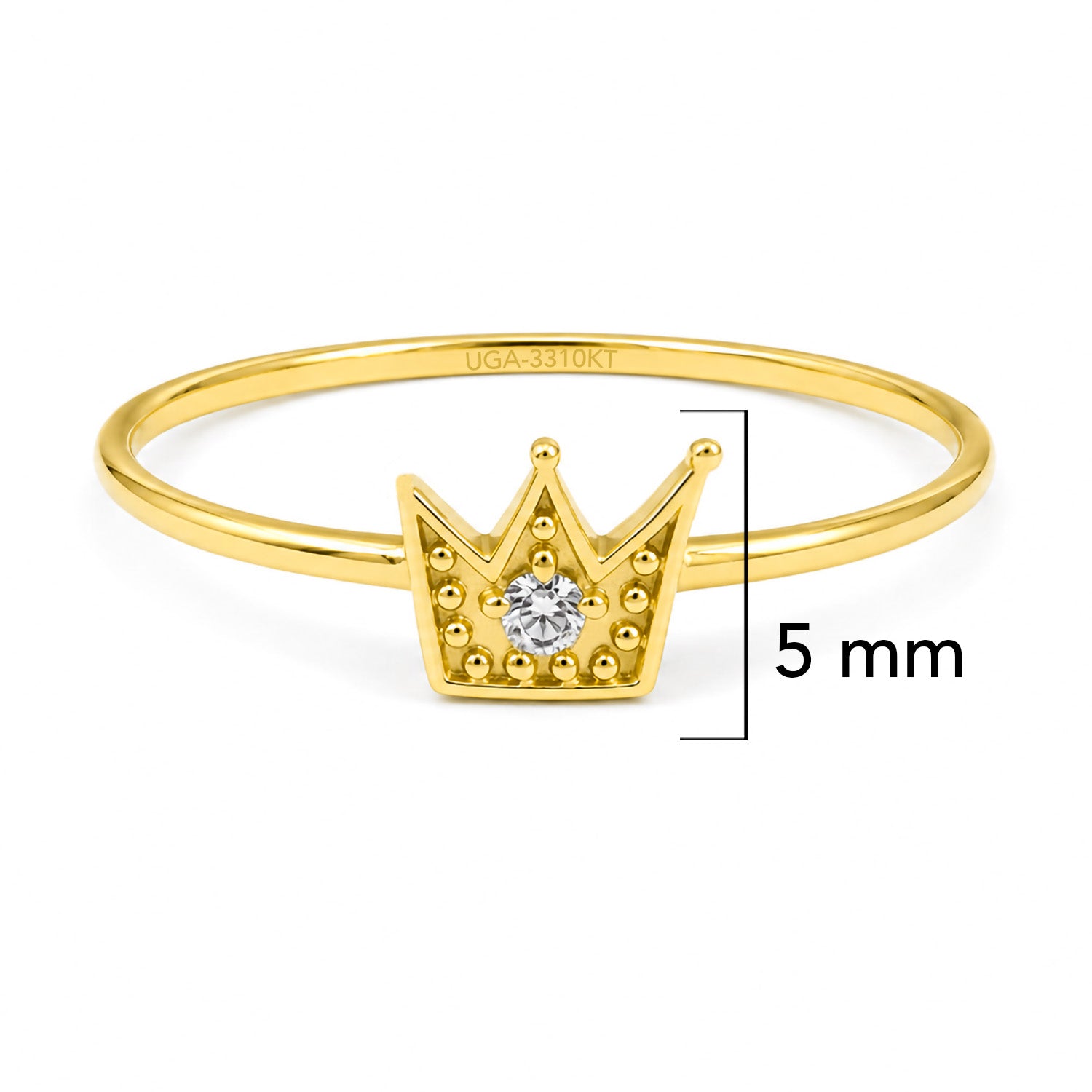 Anillo Corona con Circonia Oro 10K