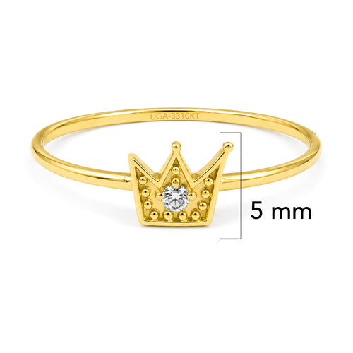 Anillo Corona con Circonia Oro 10K