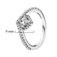Anillo Pan 1:1 Deseos con Micro Circonias y Circonia Cuadrada , Plata .925