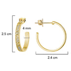 Arracada Inspirada Cartier 1:1 Amor con Circonias, Plata .925 con Baño de Oro 18k