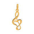 Dije Nota Musical con Corazon Oro 14K