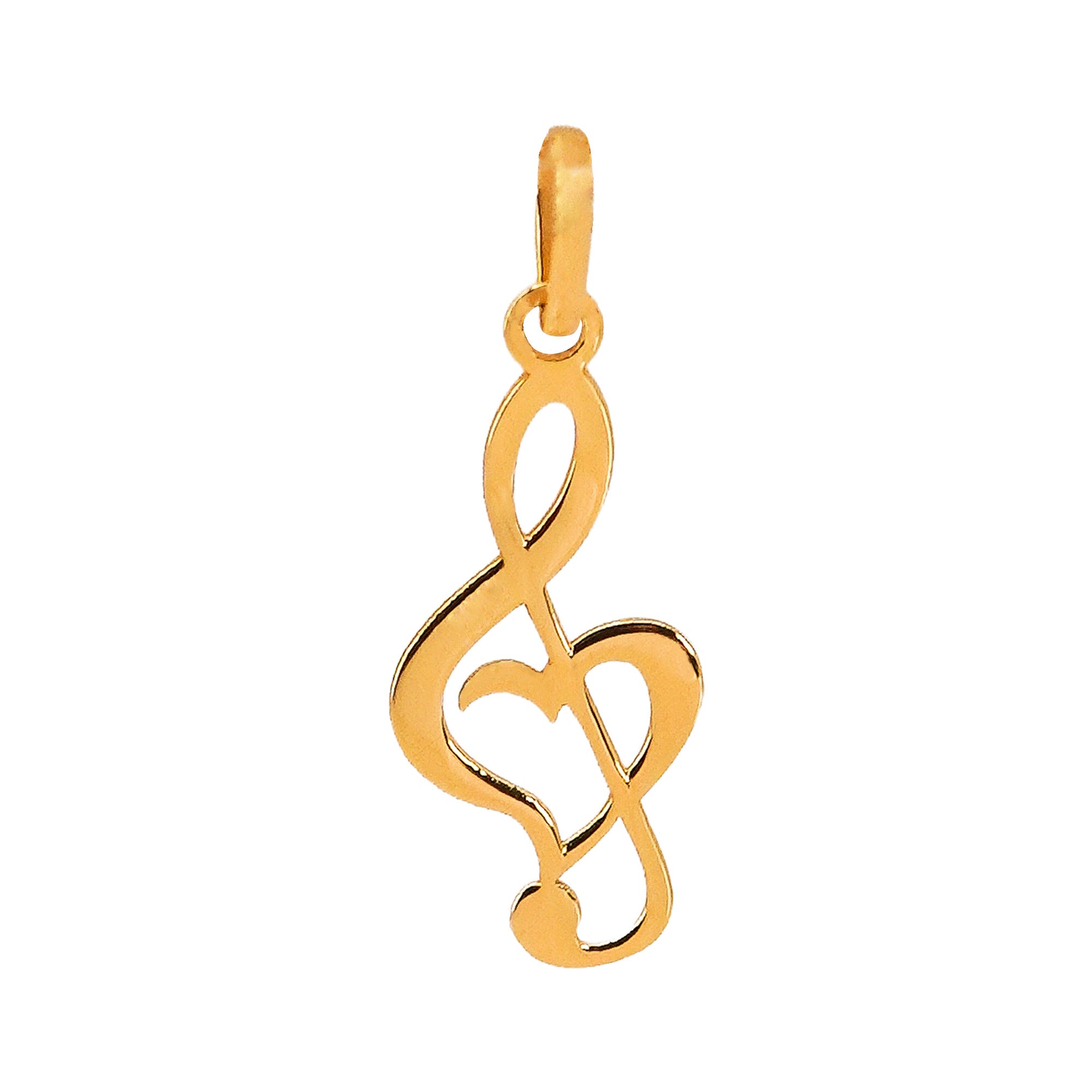 Dije Nota Musical con Corazon Oro 14K