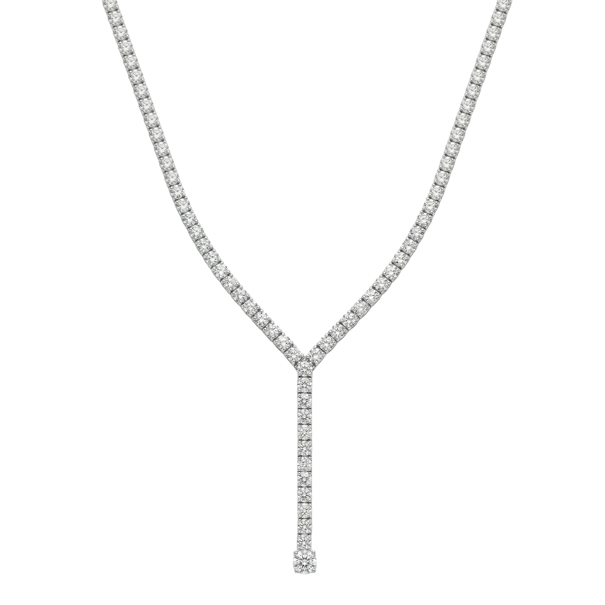 Collar Corbatero Circonias Plata .925 con Rodio